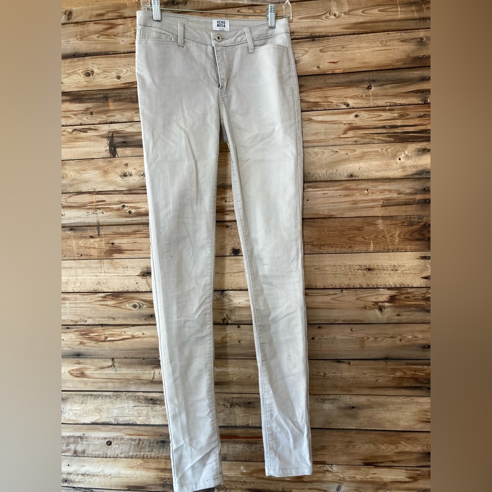 Cream skinny pants